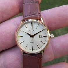 100% SWISS Made, ADRIATICA Classic Champagne Dial Ladies Date Watch