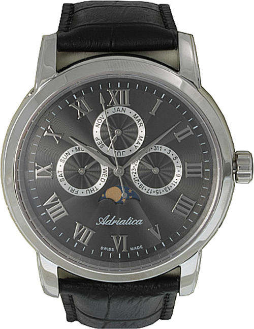 Adriatica Swiss Made Date/Day/Month Mens Watch