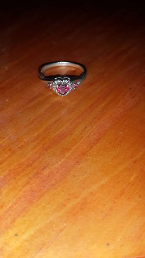 Silver ring with genuine ruby