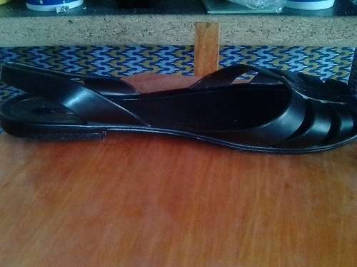 Black peek toe flats