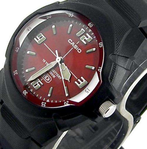 NO RESERVE....Men's Casio 10-Year Battery Analog Resin Watch Red Face .....BRAND NEW!!