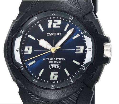 NO RESERVE....Men's Casio 10-Year Battery Analog Resin Watch Blue Face .....BRAND NEW!!