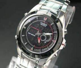 NO RESERVE.....Mens Casio Ana-Digi Edifice Thermometer Bracelet Watch .... BRAND NEW!!!