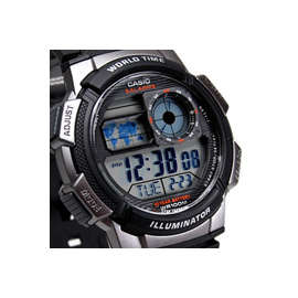 CASIO Men's Digital 5 Alarm World Time Illuminator Sports Watch