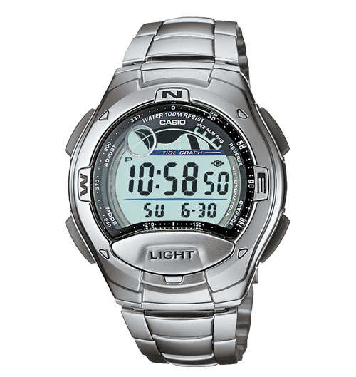 CASIO   Men's Stainless Steel Sport Watch Moon Tide with 4 Alarms