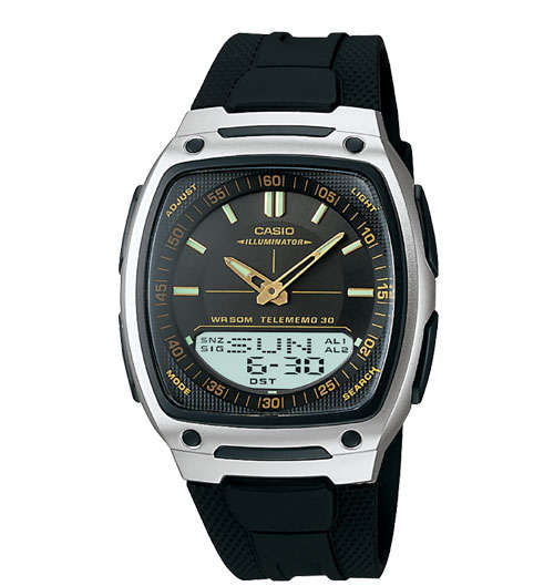 CASIO Men's Ana-Digi 10-Year Battery 30 Page Databank  Watch