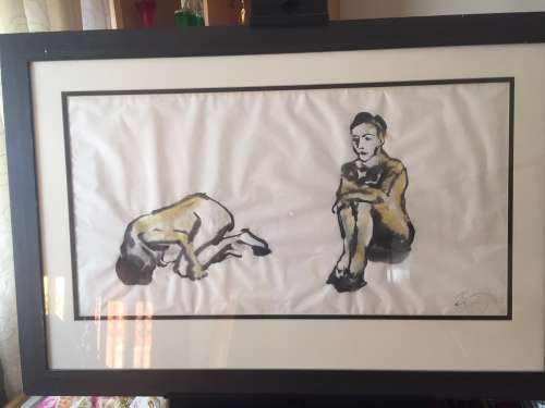 LARGE BEEZY BAILEY `UNTITLED` WATER COLOUR