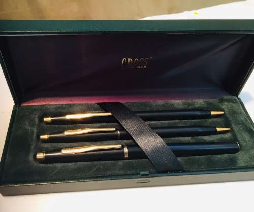 CROSS CENTURY CLASSIC-3 PIECE-SATIN MATTE BLACK FINISH WITH 23 KARAT GOLDPLATED APPOINTMENTS