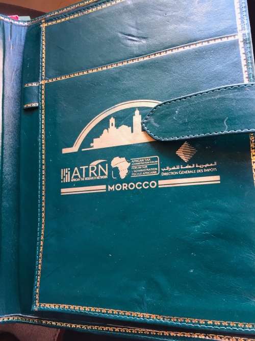 MOROCCAN LEATHER FOLDER DARK GREEN WITH 22 KARAT GOLD TRIM