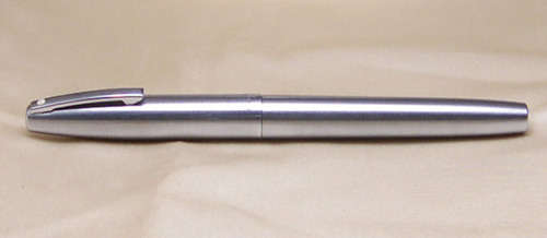 SHEAFFER WHITE DOT IMPERIAL 444 FOUNTAIN PEN IN BRUSHED SILVER FINISH WITH INLAID STEEL NIB - MINT