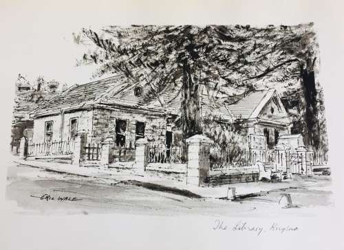 VERY SCARCE!! "A FOLIO OF 4 LITHOGRAPHS-HISTORICAL BUILDINGS OF KNYSNA" DRAWN BY ERIC WALE