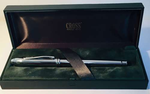 CROSS TOWNSEND CHROME SILVER FOUNTAIN PEN IN BOX