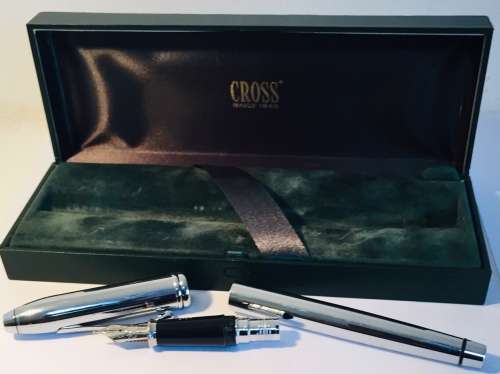 CROSS TOWNSEND CHROME SILVER FOUNTAIN PEN IN BOX