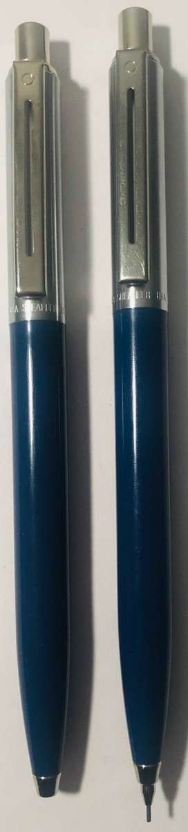 SHEAFFER SENTINEL BLUE BALLPOINT PEN AND 0.7 PENCIL WITH CHROME TRIM IN ORIGINAL BOX