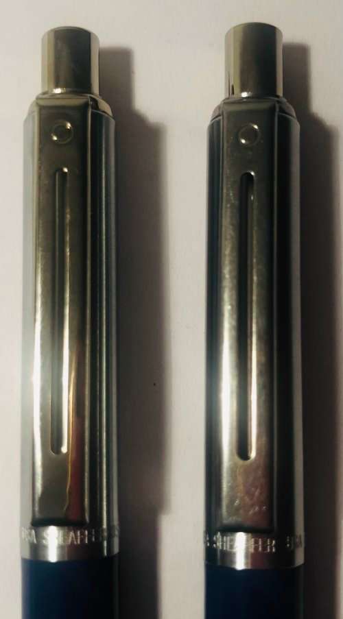 SHEAFFER SENTINEL BLUE BALLPOINT PEN AND 0.7 PENCIL WITH CHROME TRIM IN ORIGINAL BOX