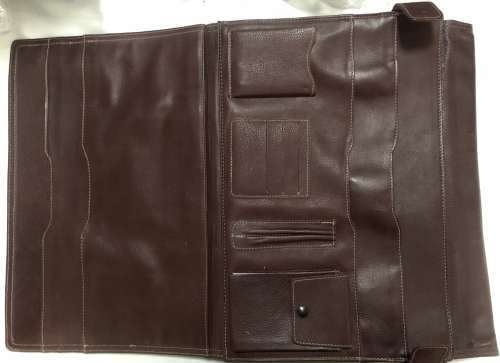 VINTAGE BROWN BRIEFCASE WITH LOCK - VARIOUS SPACIOUS FOLDERS