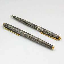 PARKER CISELE 75 FOUNTAIN PEN WITH 14k GOLD NIB AND BALLPOINT PEN - BOTH IN STERLING SILVER - IN BOX