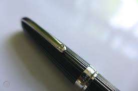 CARTIER DIABOLO GODRON BLACK COMPOSITE BALLPOINT PEN WITH PLATINUM TRIM IN EXCELLENT CONDITION