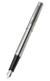 WATERMAN BRUSHED CHROME HEMISPHERE FOUNTAIN PEN WITH GRAVURE DETAIL ON NIB
