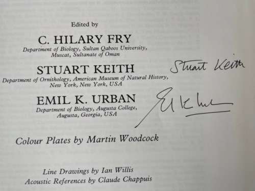 SIGNED!! `THE BIRDS OF AFRICA VOLUME 3` BY C HILARY FRY, STUART KEITH AND EMIL K URBAN