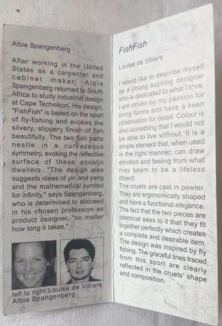 CARROL BOYES SILVER SET OF SALT AND PEPPER SHAKERS UNUSED