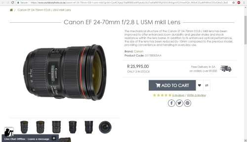 Canon 24-70 f2.8 ii L lens