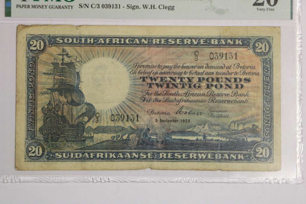 1928 Twenty Pounds  W.H Clegg PMG VF20