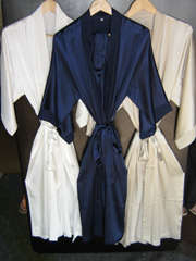 Satin silk bathrobe