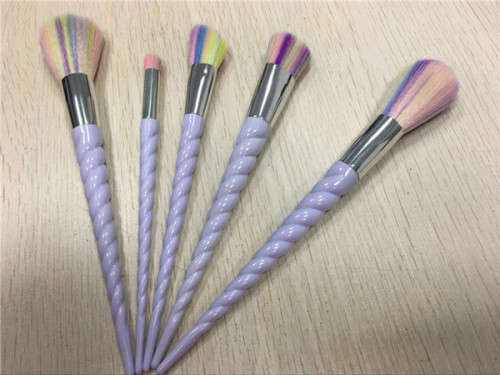 5pcs/set Unicorn Face Eyeliner Brush Thread Cosmetic Make Up Flat Brushes Set Makeup