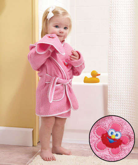 (Licensed) Sesame Street Terry Robe & Washcloth Set / Elmo