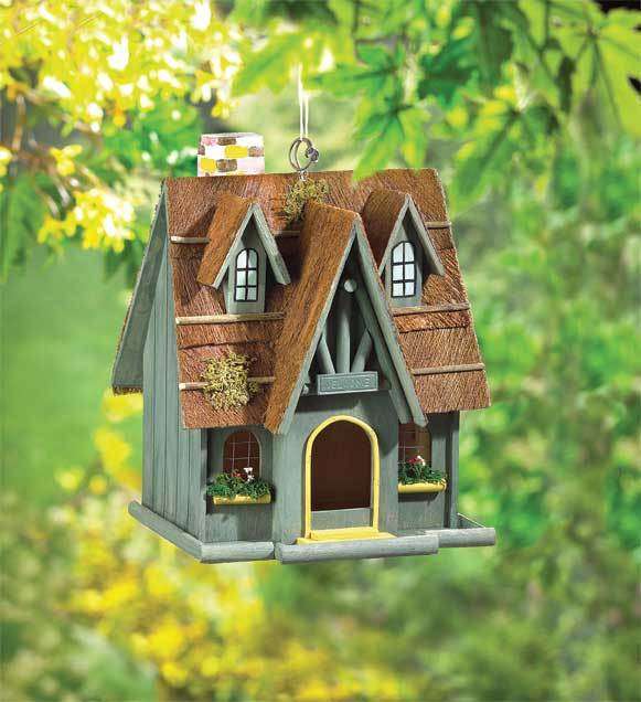 ** Read B4 Bidding ** Thatch Roof Chimney Birdhouse - Outdoor Living Collection