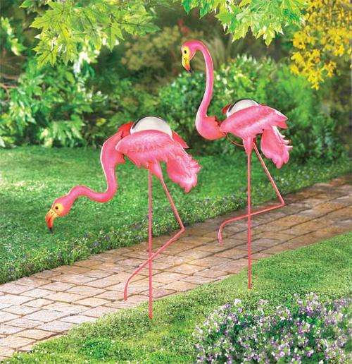 ** Read B4 Bidding ** Flamingo Gazing Ball Garden Stake