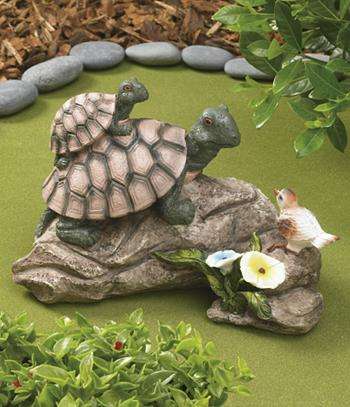 ** Read B4 Bidding ** Turtle and Bird Garden Sculpture
