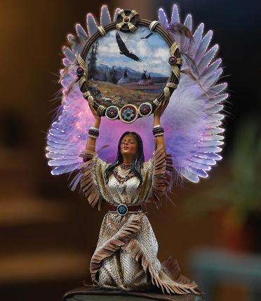 Lighted Native American Dream Catcher Figurine