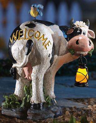 Cow And Bird Solar Welcome