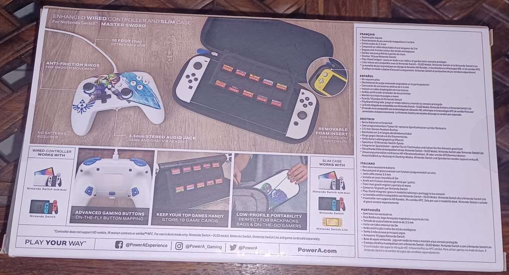 Nintendo Switch Zelda PowerA Enhanced Wired Controller And Slim Case