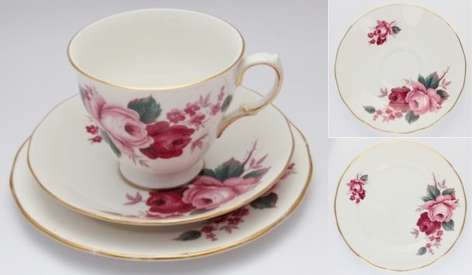 Queen Anne fine bone china tea trio