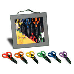 SET OF 6 PATTERN CUTTING SCISSORS IN CARRY CASE