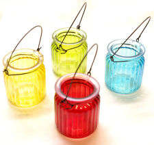 PINK HANGING GLASS TEA LANTERNS - 12 AVAILABLE