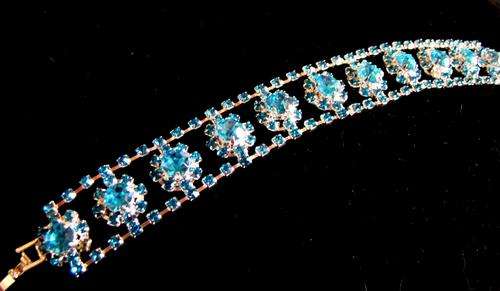 SILVER BRACELET WITH SIMULATED SAPPHIRES