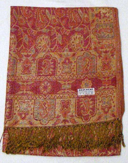 PINK & GOLD PASHMINA SILK SHAWL