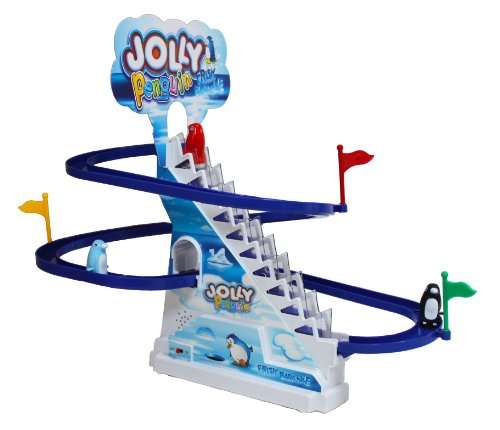 BATTERY OPERATED FUNNY PENGUIN RACE WITH LIGHTS AND MUSIC