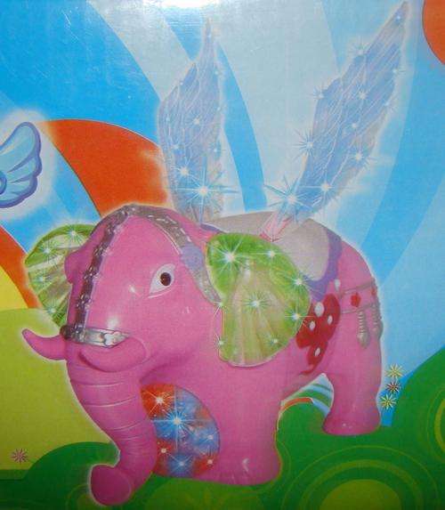 BATTERY OPERATED FLYING ELEPHANT WITH LIGHTS AND MUSIC