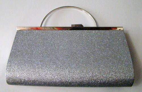ELEGANT SILVER GLITTER CLUTCH BAG + FREE XMAS GIFT