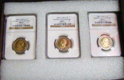 MS64+MS65+MS66 GRADED MANDELA 90TH BIRTHDAY COINS IN WOODEN CHEST + FREE XMAS GIFT