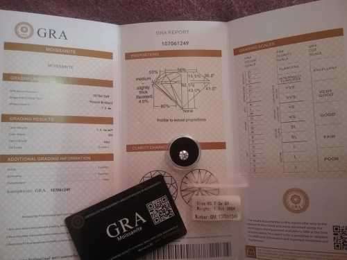 White 7.5MM/1.50CT GH Color VVS1 Round Moissanite Stone Loose Gemstone`2 Available` With Certificate