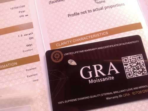 Lovely 5 X 8 MM 1.00 Carat VVS1 GH White Pear Shape Cut Loose Moissanite For Ring With Certificate