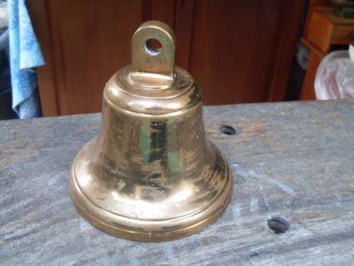 LARGE HEAVY BRASS BELL DIAMETER 14.5CM