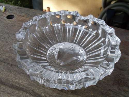 EXQUISITE ROSE CUT (ROSECUT) CRYSTAL ASHTRAY. SUPERB DETAIL (USE AS A BOWL) NO 2 SMALLER
