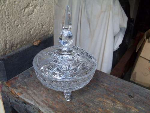 2ND OF THE VINTAGE ROSECUT (ROSE CUT) CRYSTAL BOWLS WITH LID (LARGER) AN ABSOLUTE  BEAUTY!
